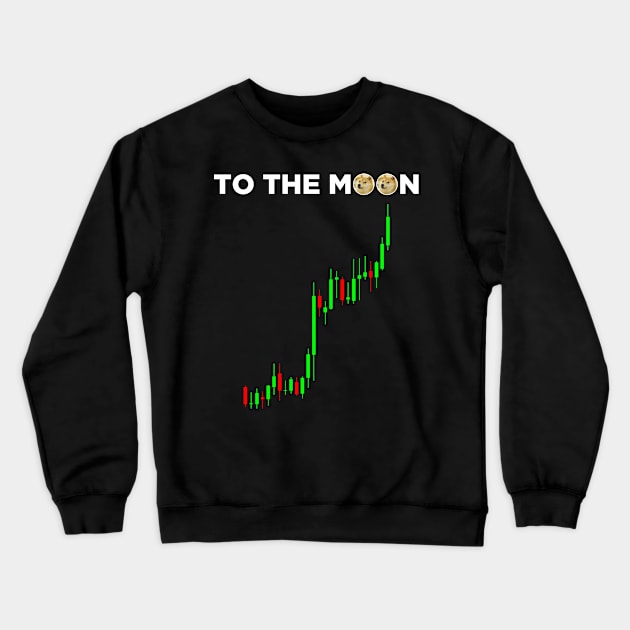 Dogecoin To The Moon Crewneck Sweatshirt by oskibunde